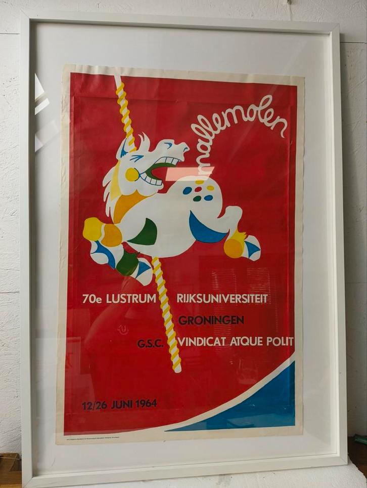 70e lustrum Rijksuniversiteit Groningen zeldzaam!!, Verzamelen, Posters, Gebruikt, Ophalen of Verzenden