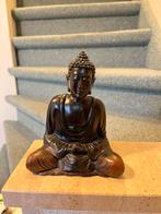 Houten Boeddha beeldje - 17 cm, Huis en Inrichting, Woonaccessoires | Boeddhabeelden, Ophalen of Verzenden, Gebruikt