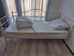 Metalen 1 persoons ledikant, Ophalen, 90 cm, Eenpersoons, Wit