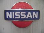 vintage NISSAN licht reclamebord, Ophalen of Verzenden, Gebruikt, Reclamebord