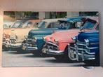 Amerikaanse Klassiekers in Cuba - Print op Canvas, Ophalen of Verzenden