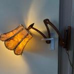Vintage schaarlamp, Huis en Inrichting, Lampen | Wandlampen, Ophalen of Verzenden, Gebruikt, Hout