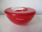 Kosta Boda “Atoll” schaal / kaarsenhouder / asbak rood, Ophalen of Verzenden