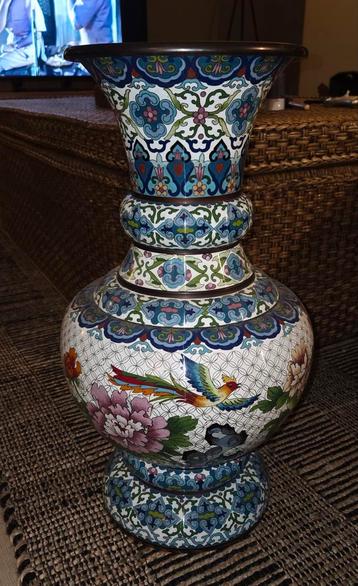 Grote Cloisonné Vaas - 52 cm beschikbaar voor biedingen