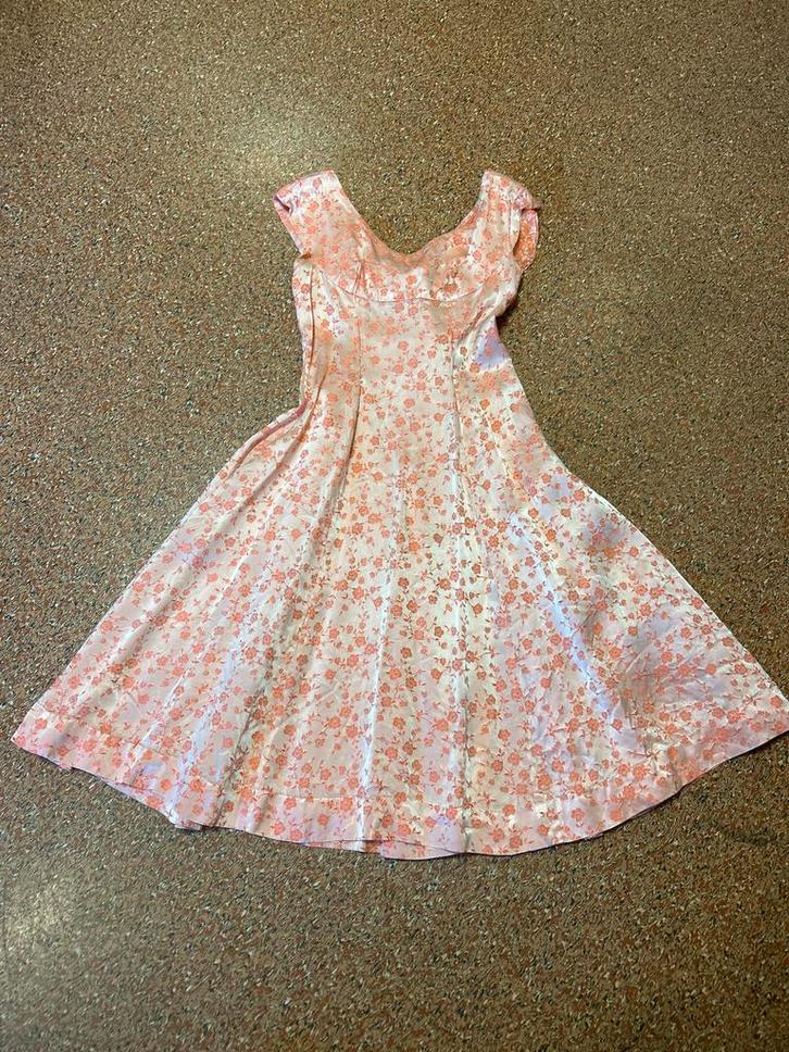 Vintage 50s/60s Jurk - Origineel!, Kleding | Dames, Jurken, Gedragen, Maat 38/40 (M), Roze, Knielengte, Ophalen of Verzenden