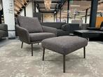 Nieuw Rolf Benz Jon Fauteuil met poef stof leer Stoel