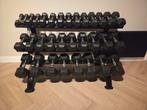 Hexagon Dumbells gewichten met rek, Ophalen, Zo goed als nieuw, Dumbbell