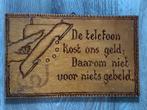 Oude spreuk in hout gesneden, uniek!, Ophalen of Verzenden, Gebruikt
