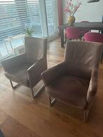 Set van 2 leren eetkamerstoelen., Huis en Inrichting, Gebruikt, Minder dan 75 cm, Leer, Ophalen of Verzenden