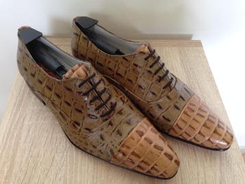 ≥ Pepe Milan herenschoenen 42 apart leder bruin croco print