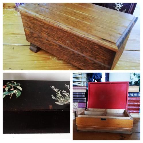 Diverse houten oude vintage kistjes hout brocante, Antiek en Kunst, Curiosa en Brocante, Ophalen of Verzenden