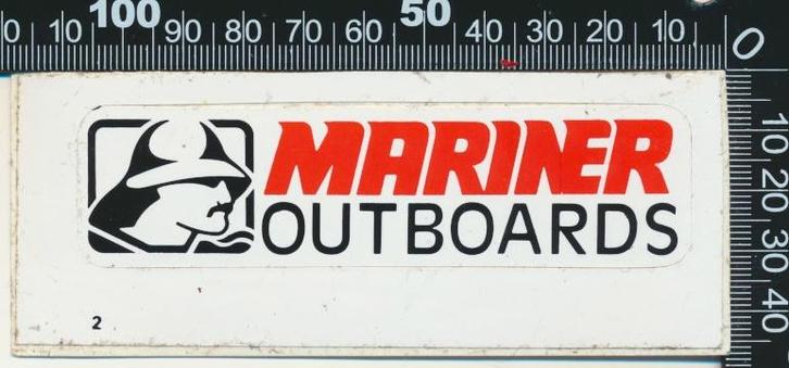 Sticker: Mariner Outboards, Verzamelen, Stickers, Zo goed als nieuw, Bedrijf of Vereniging, Ophalen of Verzenden
