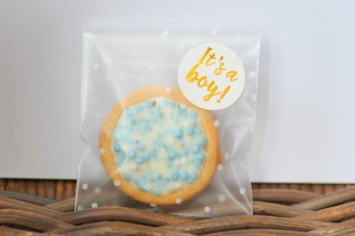 Geboorte en babyshower traktatie - geboortekoekje in zakje, Hobby en Vrije tijd, Feestartikelen, Nieuw, Feestartikel, Geboorte of Huwelijk