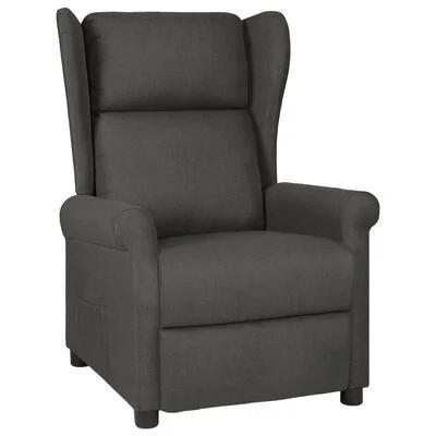 Fauteuil verstelbaar stof donkergrijs, Huis en Inrichting, Fauteuils, Nieuw, Hout, Metaal, Stof, Ophalen of Verzenden