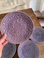 5 bordjes Bordallo Pinheiro Portugal lila/paars, Ophalen of Verzenden, Bord(en), Overige stijlen, Glas