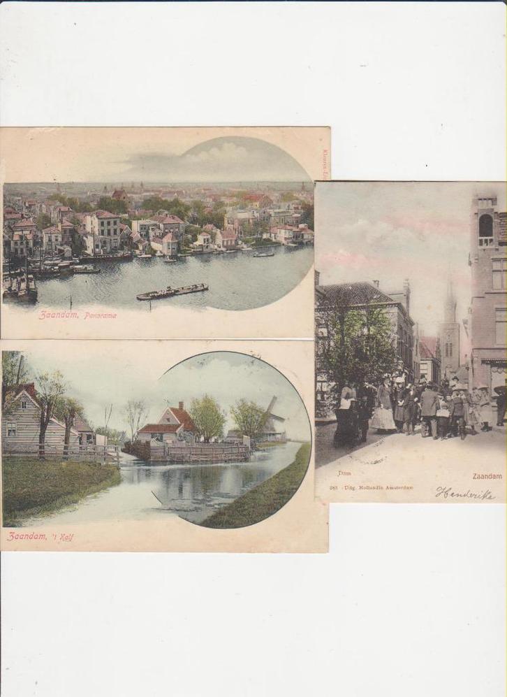 Zaandam, Purmerend, Medemblik, Wijk aan Zee, Volendam, A'dam, Verzamelen, Ansichtkaarten | Nederland, Gelopen, Noord-Holland, Voor 1920