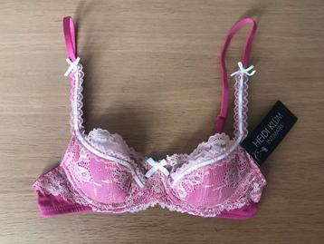 Nieuw Heidi Klum Bh roze wit kant 70A kanten 70 A xs beschikbaar voor biedingen