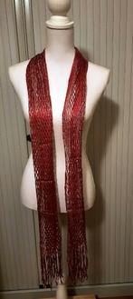 ALS NIEUW SJAAL STOLA ELASTISCH ROOD met ZILVERDRAAD 220x60, Overige typen, Merkloos ROOD met ZILVER, Maat 46/48 (XL) of groter