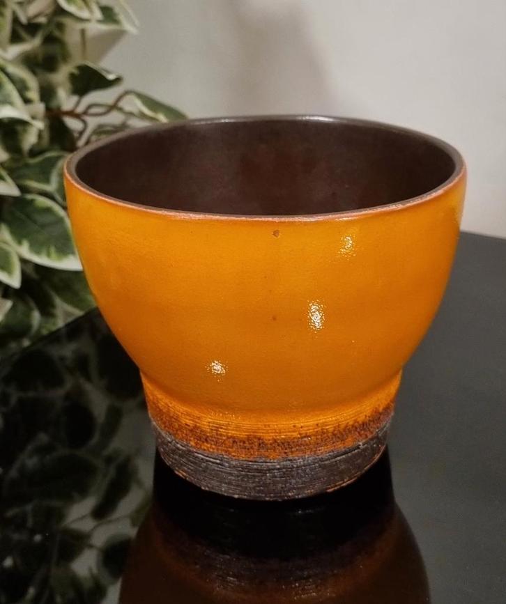 Prachtige oranje ADCO bloempot jaren '70, Antiek en Kunst, Antiek | Keramiek en Aardewerk, Ophalen of Verzenden
