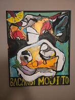 Bacardi Mojito Schilderij - Origineel Acryl op Doek 140x100, Antiek en Kunst, Ophalen of Verzenden