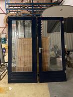 Hardhouten buitendeuren 211.8 hg x 88/91 cm br + thermopane, Doe-het-zelf en Verbouw, Ophalen, Gebruikt, 80 tot 100 cm, Buitendeur