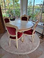 Rococo vitrinekast met bijpassende salontafel en 4 stoelen, Antiek en Kunst, Antiek | Meubels | Kasten, Ophalen