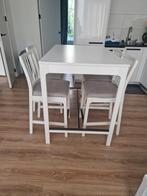 Bar table and 4 bar stools, white/Orrsta light gray Ikea, Huis en Inrichting, Tafels | Eettafels, Gebruikt, Rechthoekig, Ophalen