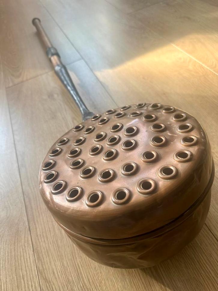 Antieke koperen beddenwarmer –18e/19e eeuw– prachtig stuk!, Antiek en Kunst, Antiek | Koper en Brons, Koper, Ophalen of Verzenden