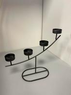 Grijze Waxinestander - Kerststuk Optie, Nieuw, Ophalen of Verzenden, Metaal, Grijs