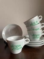 4 d’ancáp espresso kop&schotels SLAPEN DOET LEVEN, Ophalen of Verzenden, Zo goed als nieuw, Overige stijlen, Kop(pen) en/of Schotel(s)