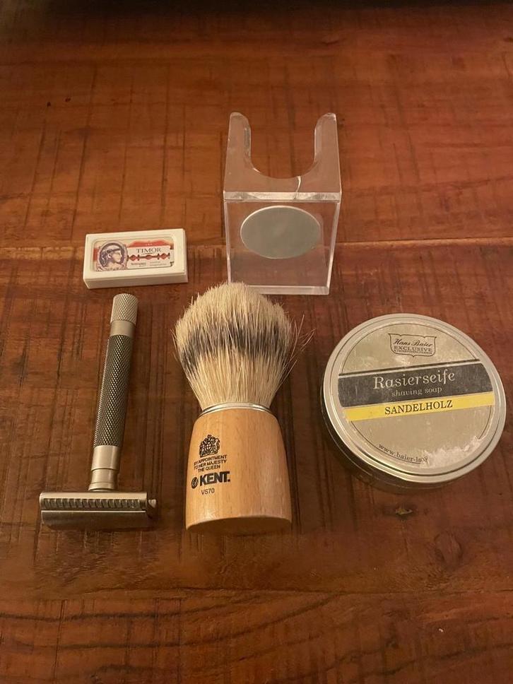 Retro Scheerset met Schone Mesjes, Sieraden, Tassen en Uiterlijk, Uiterlijk | Gezichtsverzorging, Gebruikt, Verzorging, Gehele gezicht