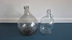 Vintage Glazen Flessen, gistfles, wijnfles, buikfles, Huis en Inrichting, Woonaccessoires | Vazen, Gebruikt, Overige kleuren, Ophalen of Verzenden