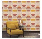 14006 , Grafisch behang in oker en roesttinten swiet, Huis en Inrichting, Stoffering | Behang, Ophalen of Verzenden, Minder dan 10 m²