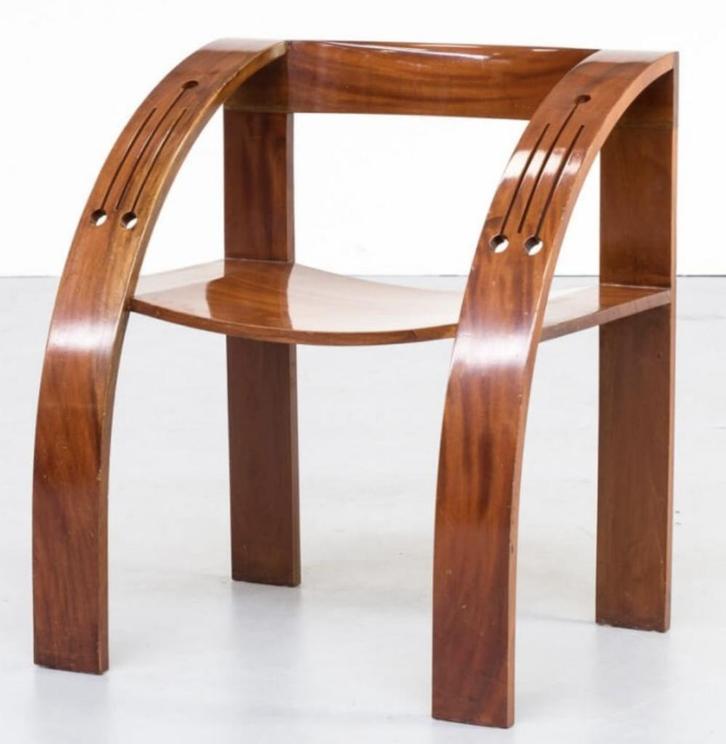 Vintage stoel chair Henk de Vries Japara 1990 design dutch, Huis en Inrichting, Stoelen, Gebruikt, Eén, Hout, Bruin, Ophalen