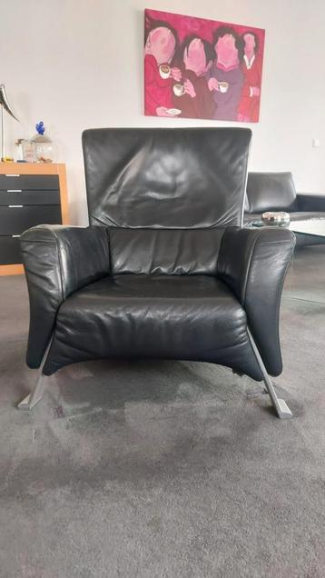 Rolf benz rolfbenz fauteuil fauteuils relaxatie zwart leer beschikbaar voor biedingen