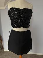 Bandeau glitter top maat S, Kleding | Dames, Tops, Zwart, Nieuw, Ophalen of Verzenden, Costes