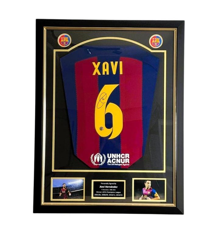 Xavi Hernandez FC Barcelona 23/24 Gesigneerd Ingelijst Shirt, Verzamelen, Sportartikelen en Voetbal, Nieuw, Shirt, Buitenlandse clubs