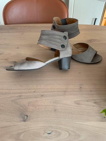 Elegante Gabor schoenen met hak, beige-taupe leder maat 38.5 beschikbaar voor biedingen