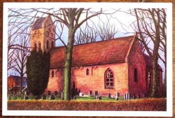 Murmerwoude Ned. Herv. Kerk ( Tekening van B. Visser ) beschikbaar voor biedingen