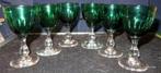 Zes Antieke Bristol green wijnglazen ca 1820, Antiek en Kunst, Antiek | Glas en Kristal, Ophalen of Verzenden