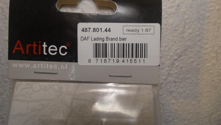 Artitec 487.801.44 DAF lading Brand bier. 1,87, Hobby en Vrije tijd, Modeltreinen | H0, Nieuw, Overige typen, Gelijkstroom of Wisselstroom