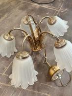 Vintage Kroonluchter met 5 Armen, Ophalen, Gebruikt, Glas