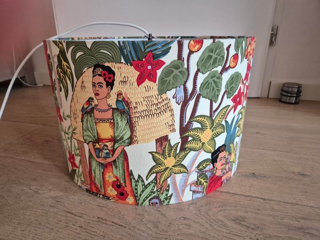 Kleurige Hanglamp Frida Kahlo, groen, rood, Ophalen of Verzenden, Minder dan 50 cm