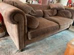 Luxe bruine/leverkleurige loungebank (Made in Holland), 100 tot 125 cm, Lounge, Rechte bank, Stof