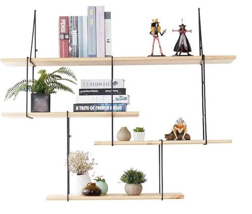 Zwevende planken, industriële wandkast metaal massief hout, Huis en Inrichting, Woonaccessoires | Wandplanken en Boekenplanken
