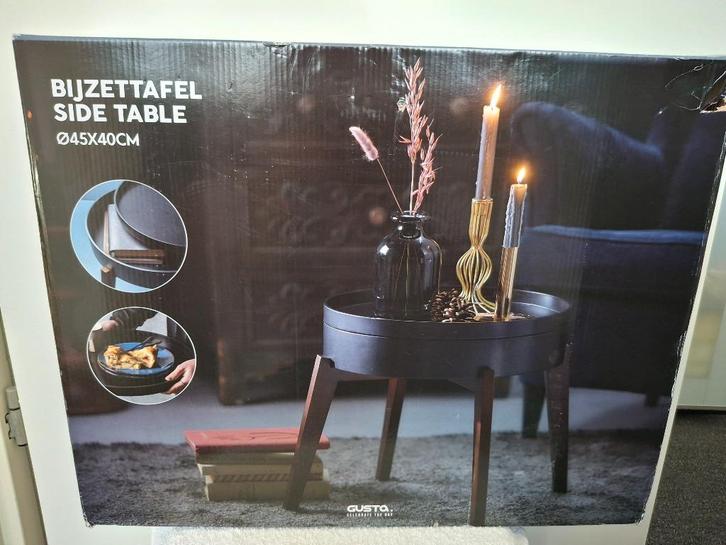 Bijzettafeltje, Huis en Inrichting, Tafels | Bijzettafels, Nieuw, Rond, 45 tot 60 cm, Minder dan 55 cm, Ophalen of Verzenden