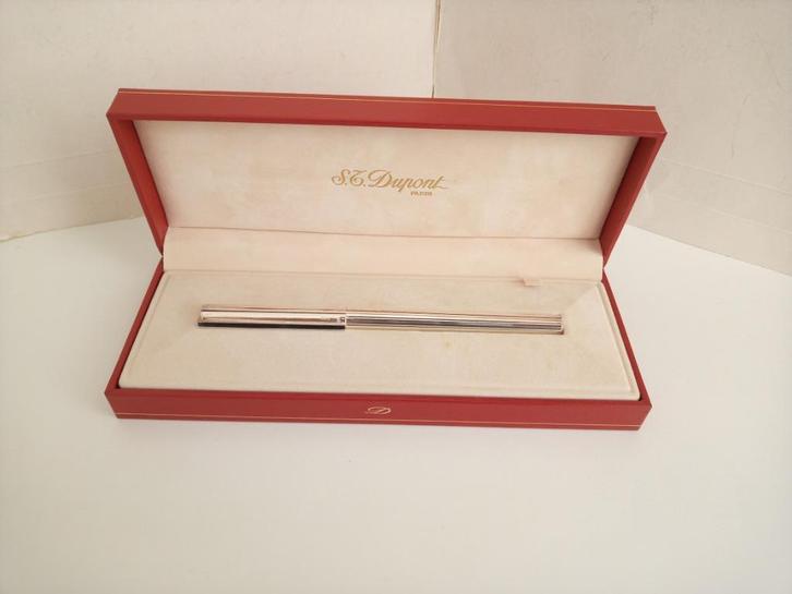 Zeldzame S T Dupont facet Zilver 18 karaat goud punt vulpen, Verzamelen, Pennenverzamelingen, Zo goed als nieuw, Balpen, Overige merken