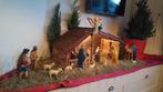 Kerststal met Verlichting & 20 antieke Beelden, Ophalen of Verzenden