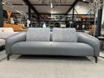 Nieuw Leolux Elias Bank 3 Zits grijs leer Design Ceras Dew, Leolux, Ophalen of Verzenden, Rechte bank, Driepersoons