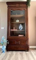 Buffetkast vitrinekast houtkleur/walnoot kleur, Antiek, 200 cm of meer, Josièfine Vintage Line, Ophalen of Verzenden